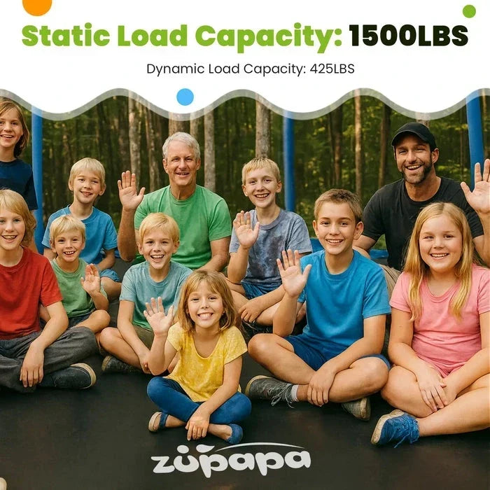 Zupapa 1500LBS Upgraded Trampoline 10-16FT - Play Equipment