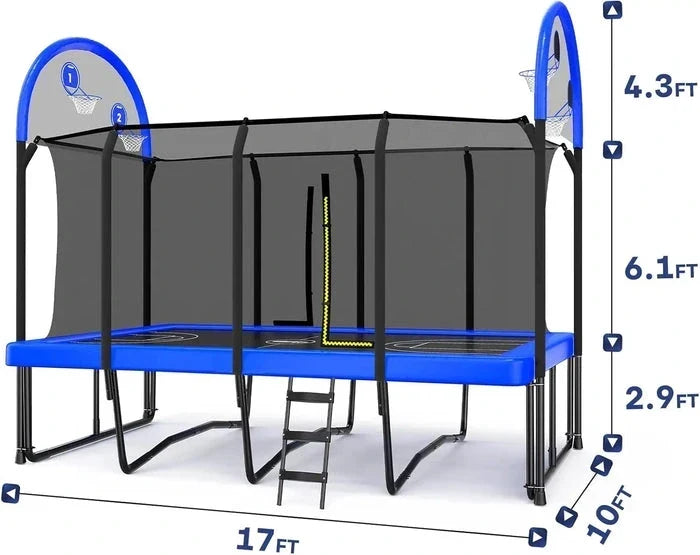 Zupapa 1800LBS/2500LBS Rectangular Trampoline - Play Equipment