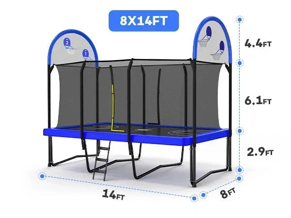 Zupapa 1800LBS/2500LBS Rectangular Trampoline - Play Equipment