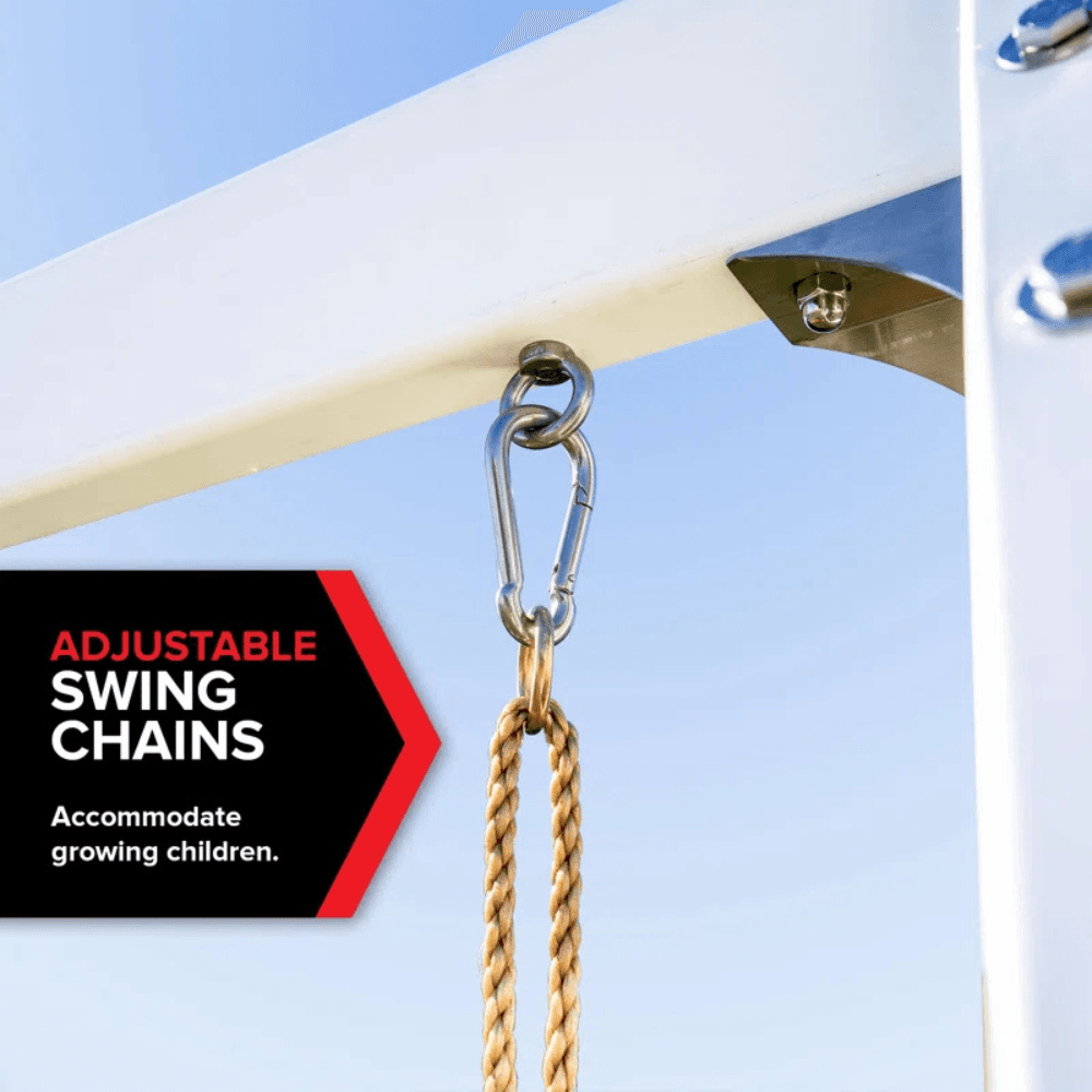 Sports power Vinyl-Covered Wood Swing Set - Classic & Durable for Outdoor Fun