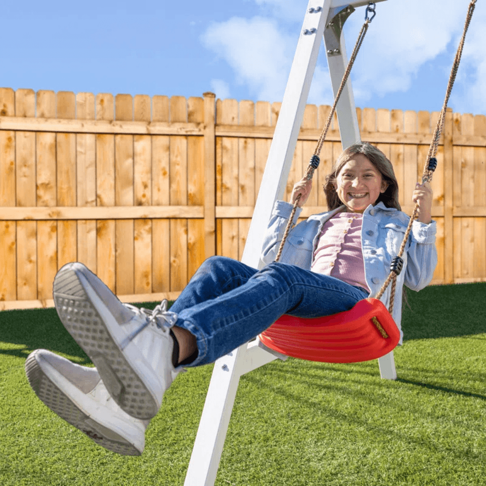 Sports power Vinyl-Covered Wood Swing Set - Classic & Durable for Outdoor Fun