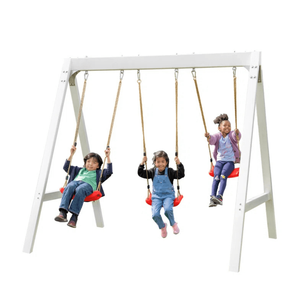 Sports power Vinyl-Covered Wood Swing Set - Classic & Durable for Outdoor Fun