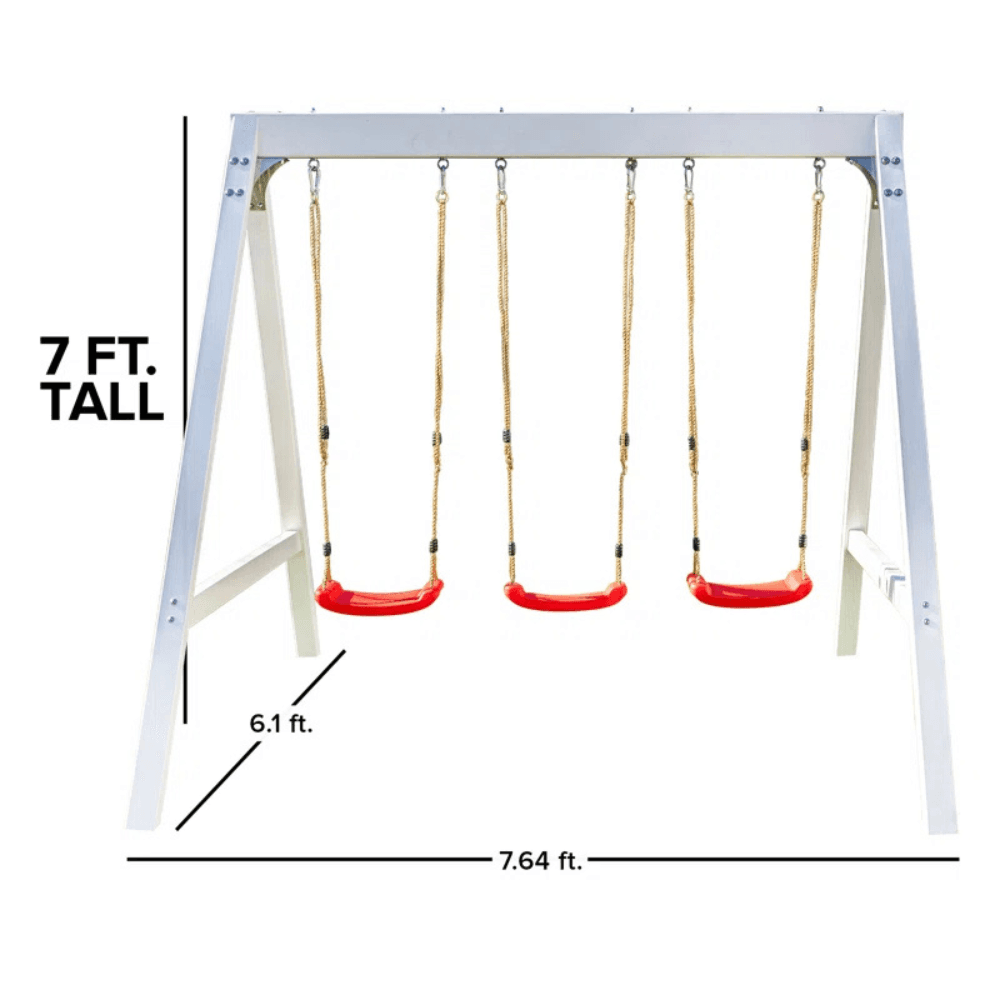 Sports power Vinyl-Covered Wood Swing Set - Classic & Durable for Outdoor Fun