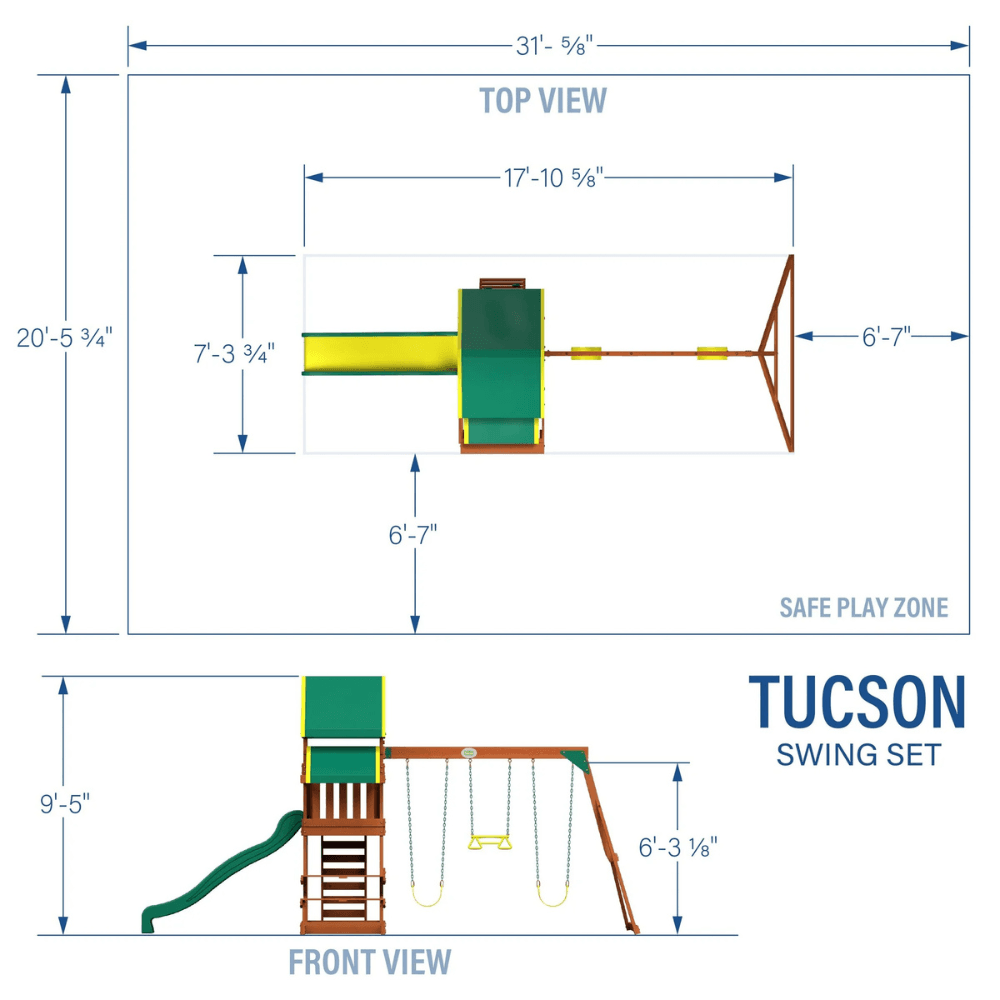 Tucson Swing Set - Big Fun in a Compact Design - Play Equipment