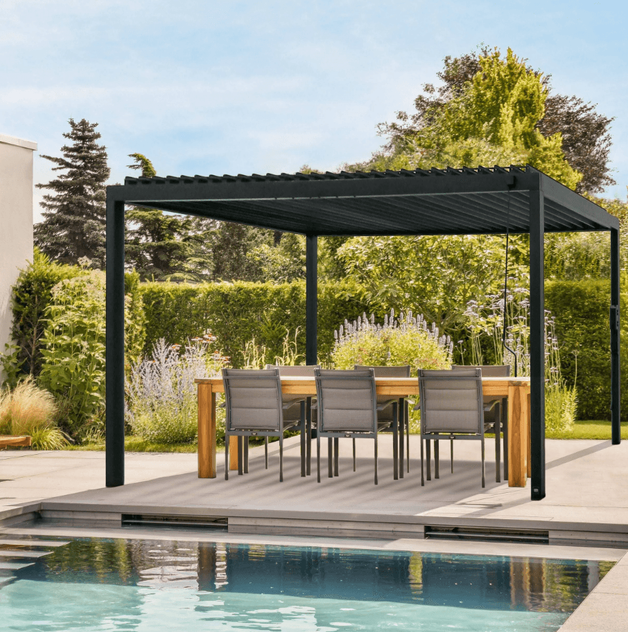Backyard Discovery Sarasota 16 ft x 10 ft Galvanized Steel Louvered Pergola
