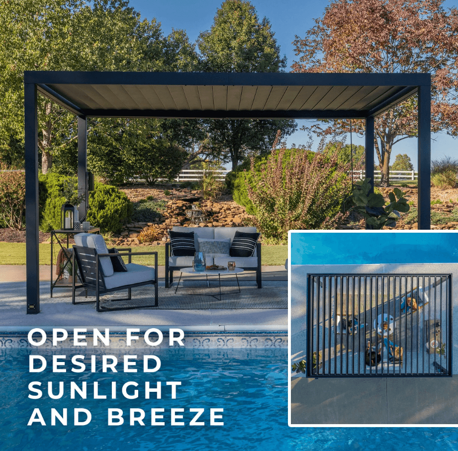 Backyard Discovery Sarasota 16 ft x 10 ft Galvanized Steel Louvered Pergola