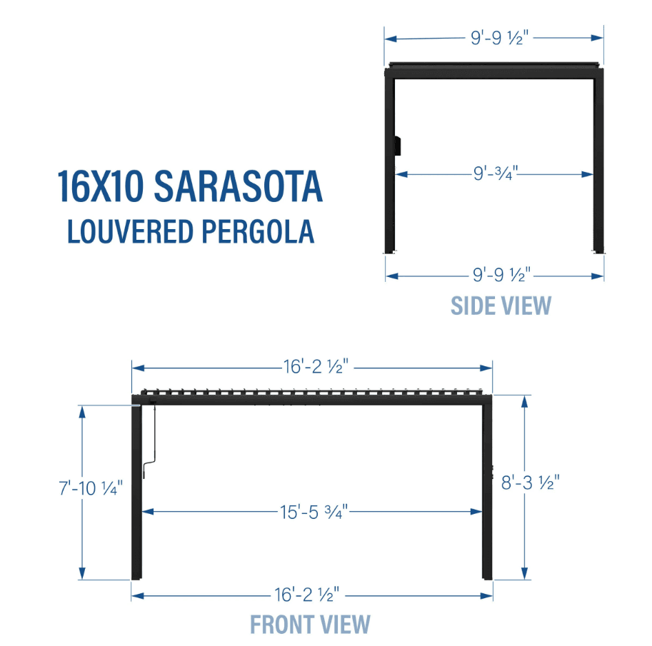 Backyard Discovery Sarasota 16 ft x 10 ft Galvanized Steel Louvered Pergola