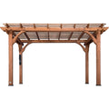 Backyard Discovery 14 ft x 10 ft Somerville Pergola W/ Electric - Dark Walnut DIY