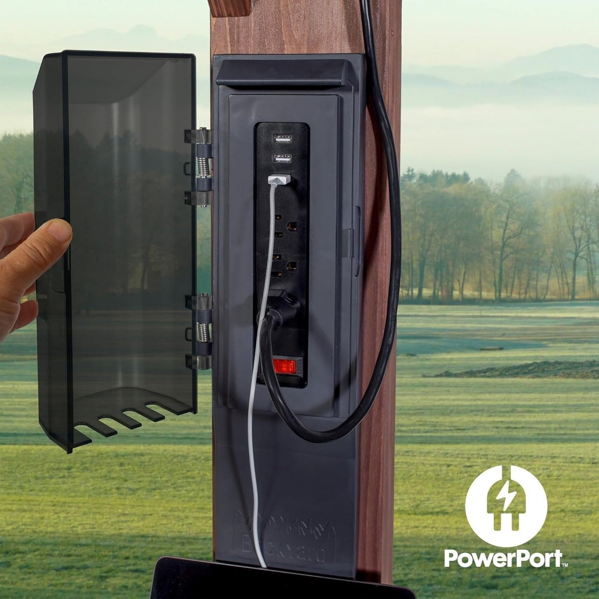 Backyard Discovery 14 ft x 10 ft Somerville Pergola W/ Electric - Dark Walnut DIY