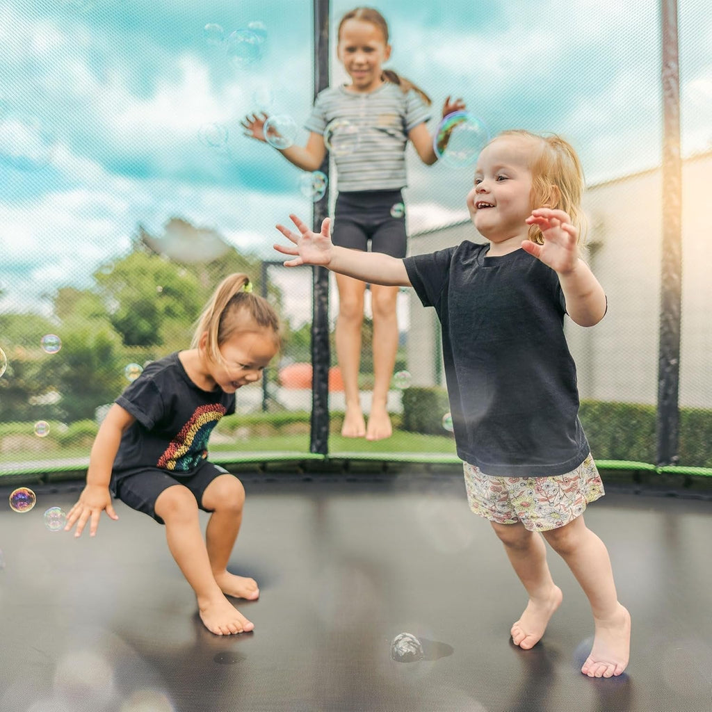 JumpFlex Hero 14 Backyard Outdoor Trampoline for Kids with Net & Ladder