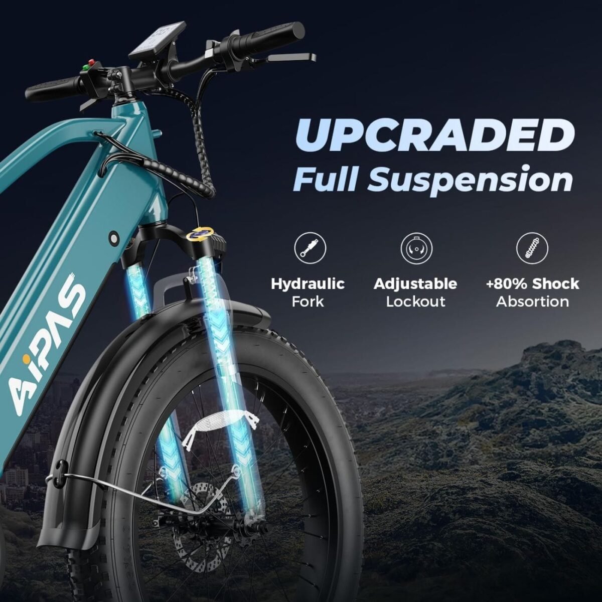 Aipas M2 Xterrain Electric Bike - Matte Black | All-Terrain E-Bike with Powerful Motor
