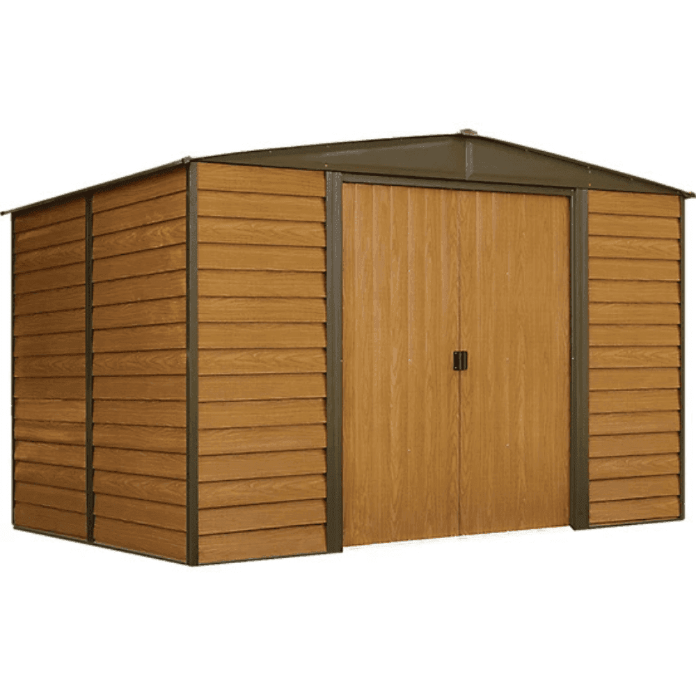 Arrow 10 ft. x 8 ft. Woodridge Shed - Durable Metal Storage with Woodgrain Finish