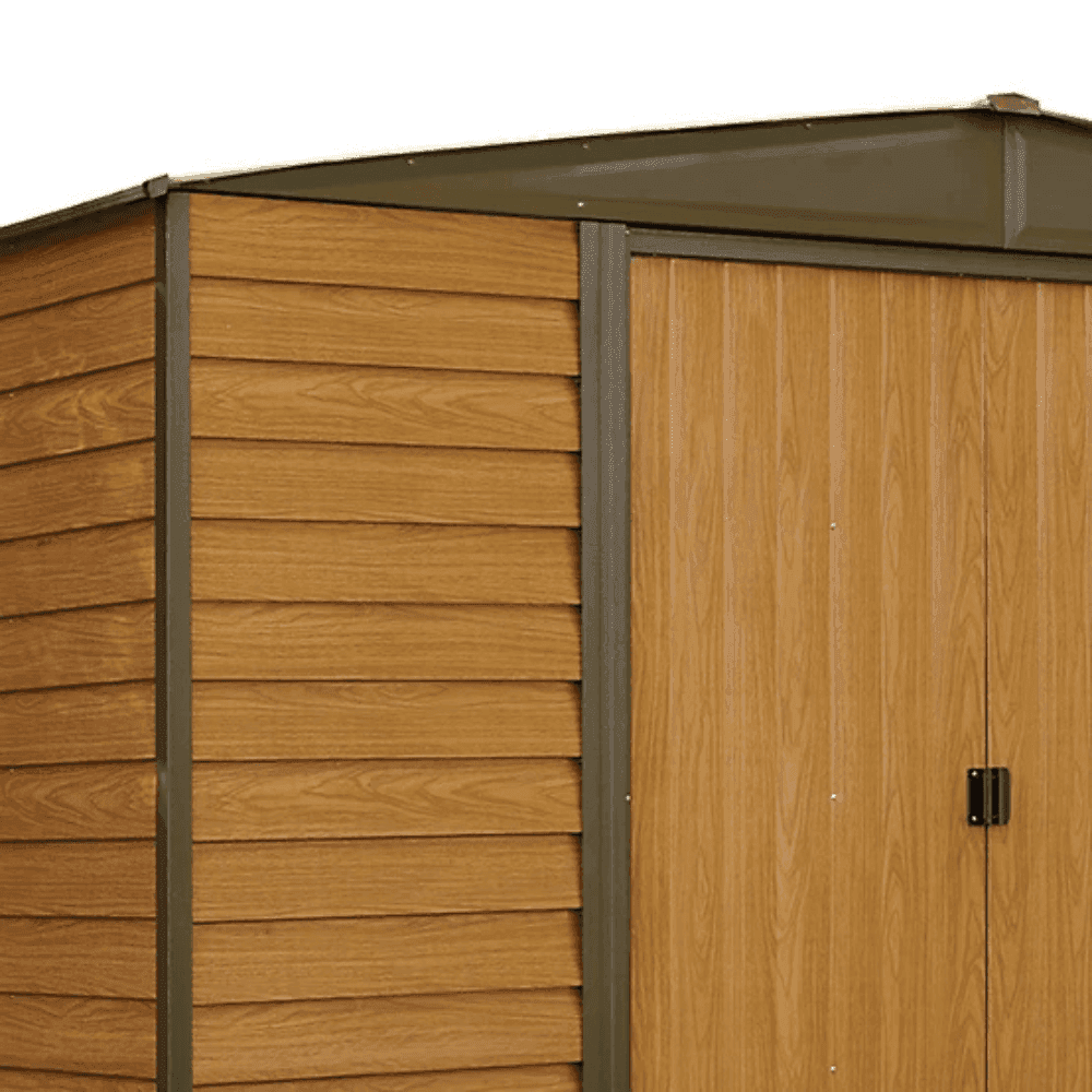 Arrow 10 ft. x 8 ft. Woodridge Shed - Durable Metal Storage with Woodgrain Finish