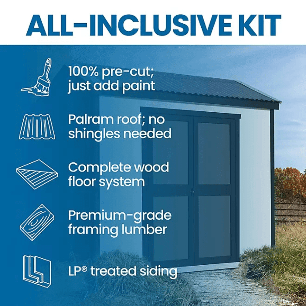 Gardena 8 ft x 6 ft Outdoor Wood Utility Shed