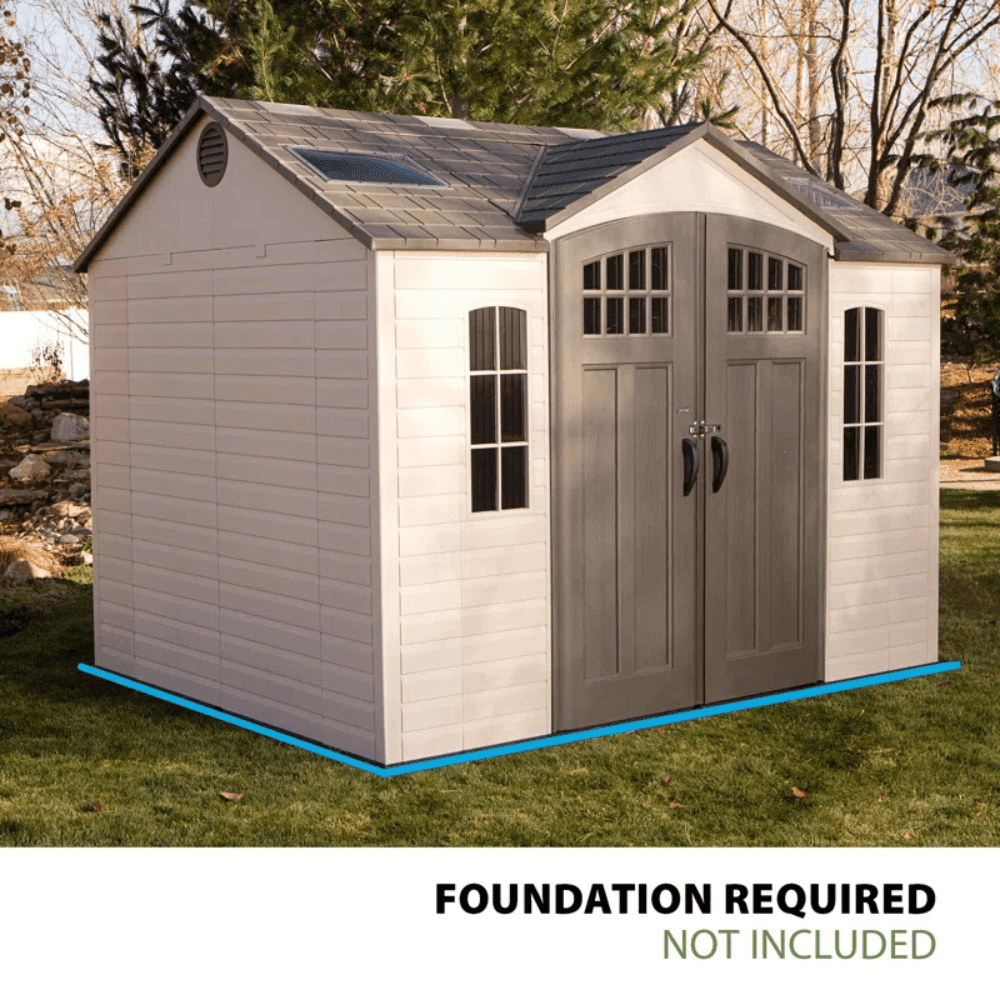Lifetime 10 ft x 8 ft Outdoor Storage Shed, Gray