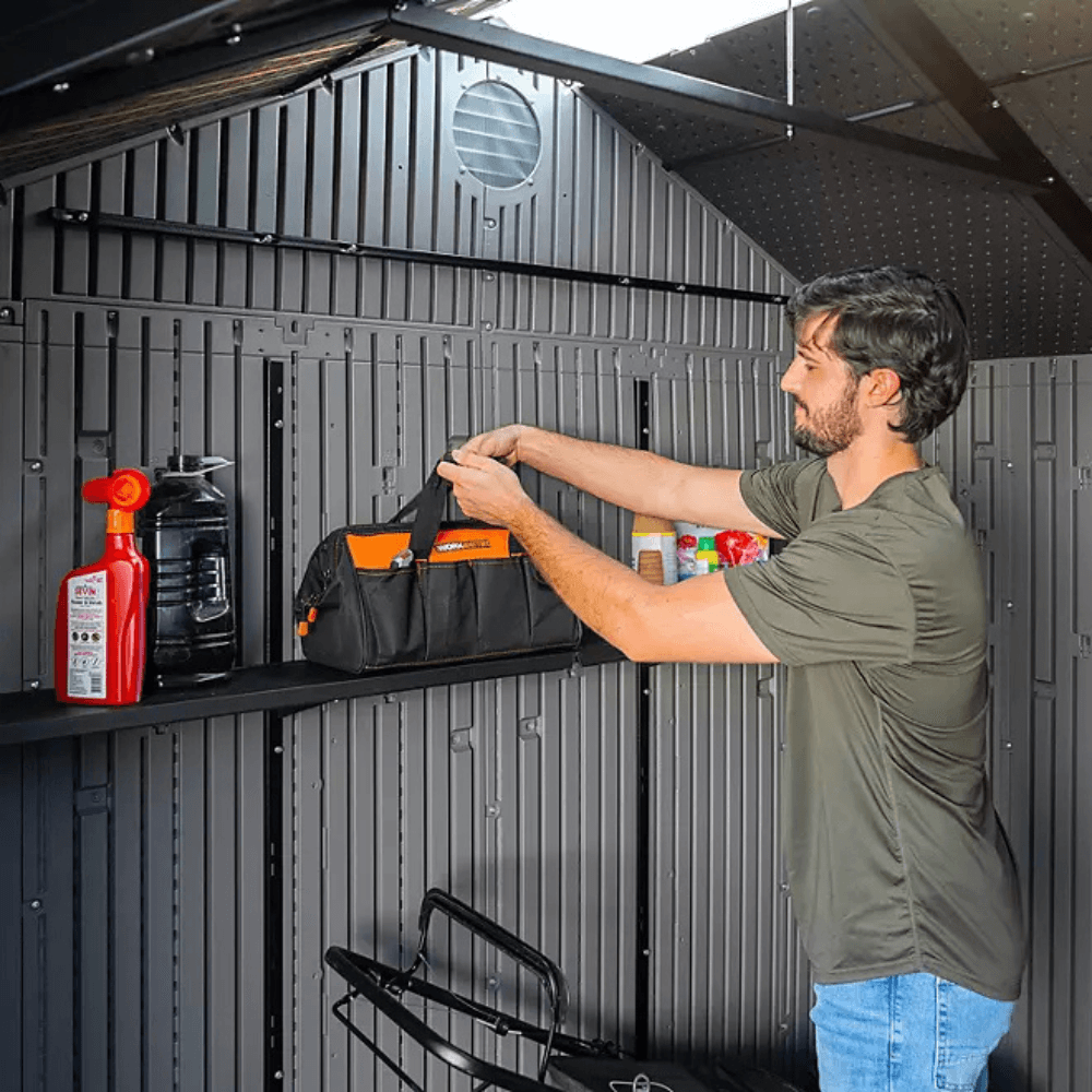Lifetime 10 ft x 8 ft Outdoor Storage Shed, Gray