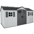 Lifetime 15 ft x 8 ft Dual Entry Outdoor Storage Shed, Gray