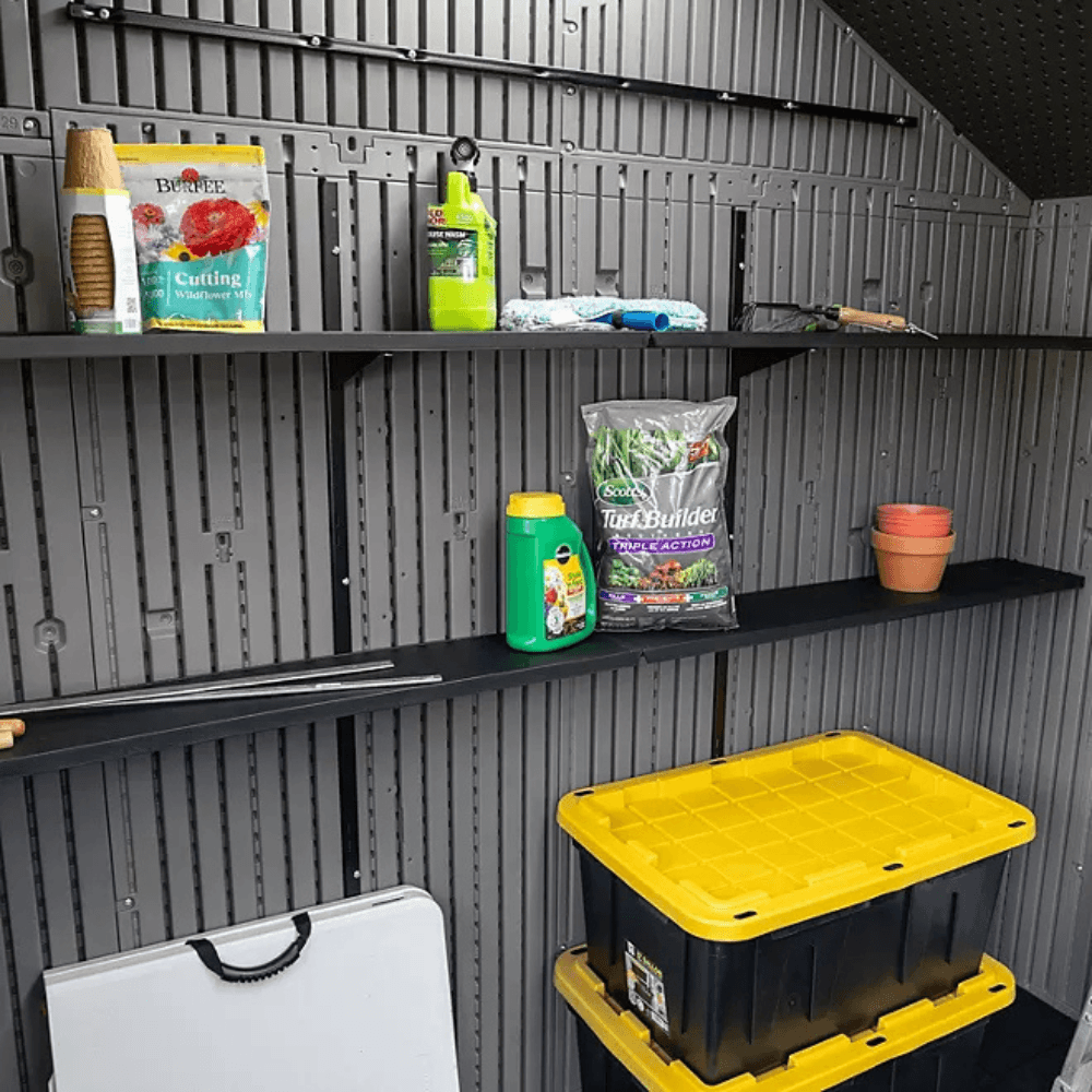 Lifetime 15 ft x 8 ft Dual Entry Outdoor Storage Shed, Gray