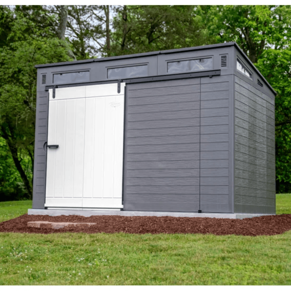 Modernist 10 ft. x 7 ft. Barn Door Storage Shed Suncast