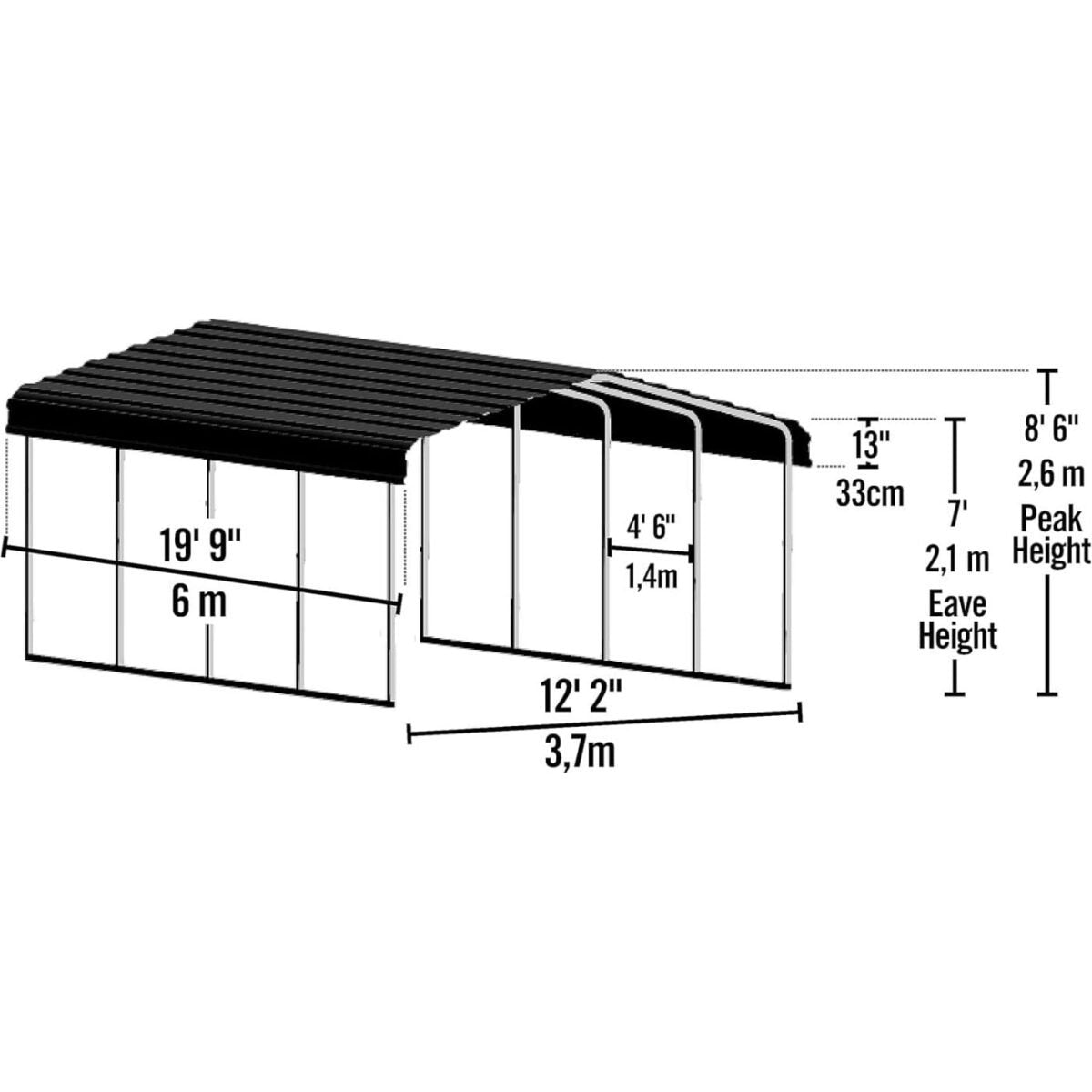Arrow Carport 12 x 20 x 7 ft - Gazebo