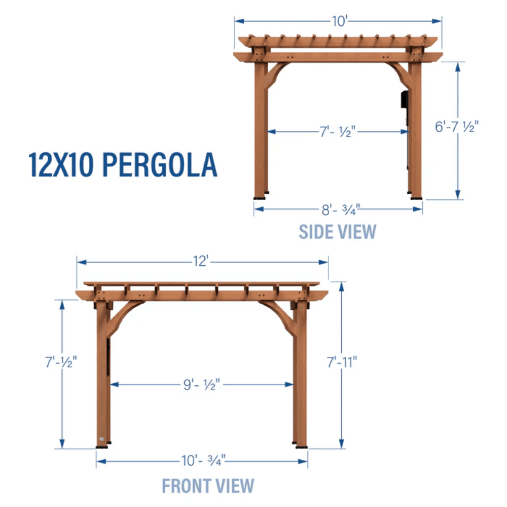 Backyard Discovery 12 ft x 10 ft Cedar Pergola - Gazebo