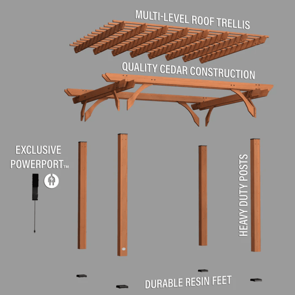 Backyard Discovery 12 ft x 10 ft Cedar Pergola - Gazebo