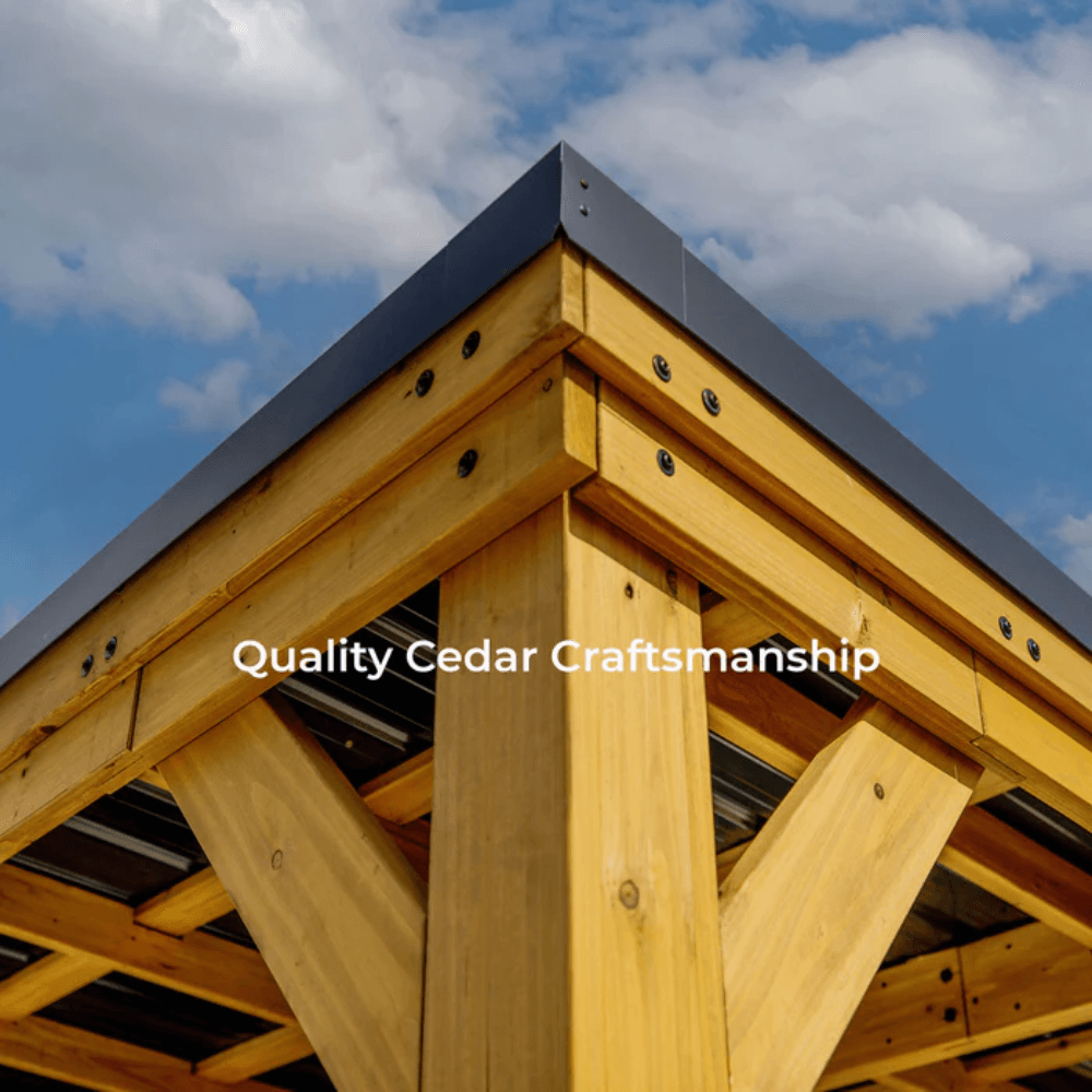 Backyard Discovery Kingsport 20 ft x 20 ft Cedar Wood Carport with Steel Roof
