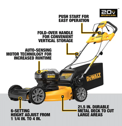 21.5 in. 20-V Li-Ion Cordless Battery Walk Behind Self Propelled Mower with Hedge,Bare Trimmer,Blower,Cleaner,Pole/Hand Saw