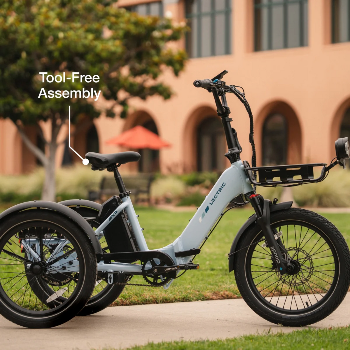Lectric XP Electric Trike - Stratus White Folding Adult E-Trike