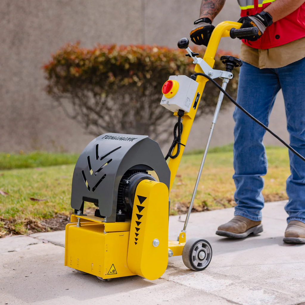 Tomahawk power Tomahawk Electric 8 Concrete Scarifier Planer Grinder for Sidewalk Trip Hazard Repair etscar8 + etscar6tcc