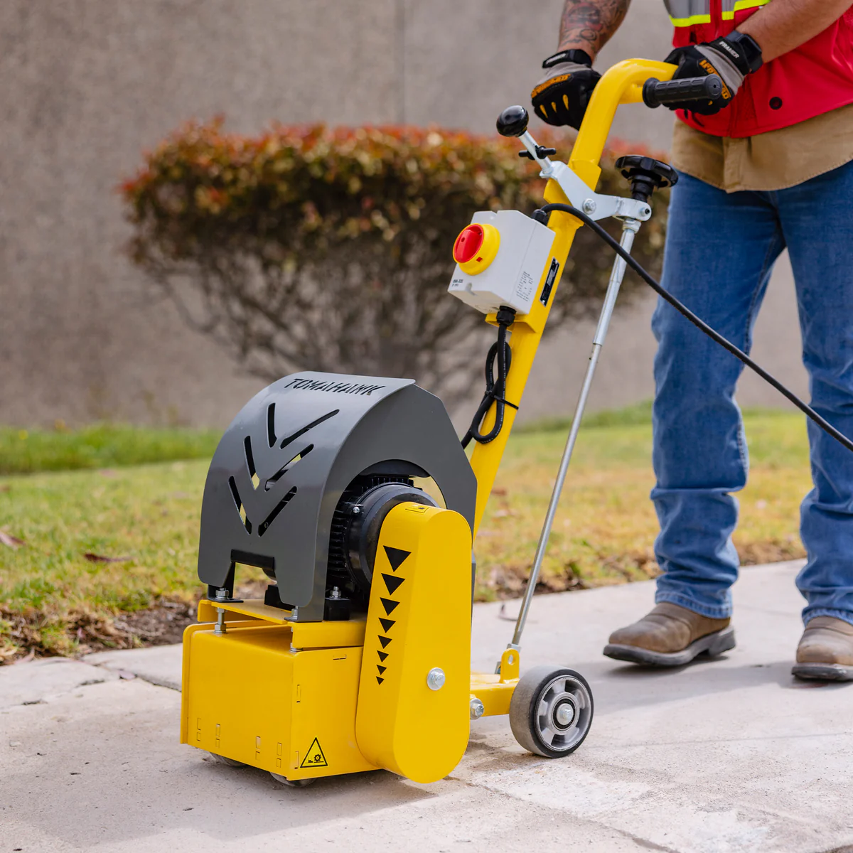 Tomahawk power Tomahawk Electric 8 Concrete Scarifier Planer Grinder for Sidewalk Trip Hazard Repair etscar8 + etscar6tcc