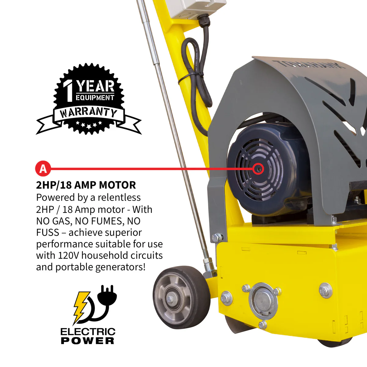 Tomahawk power Tomahawk Electric 8 Concrete Scarifier Planer Grinder for Sidewalk Trip Hazard Repair etscar8 + etscar6tcc