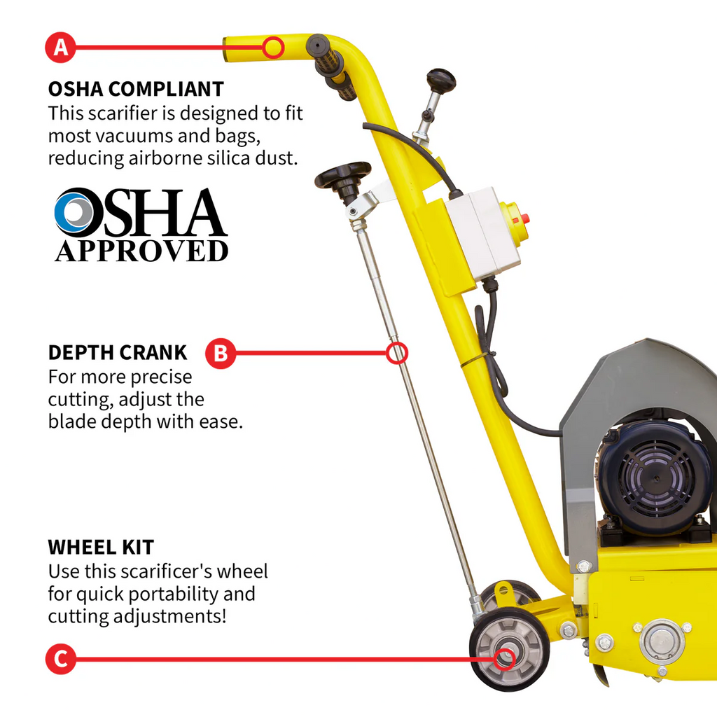 Tomahawk power Tomahawk Electric 8 Concrete Scarifier Planer Grinder for Sidewalk Trip Hazard Repair etscar8 + etscar6tcc