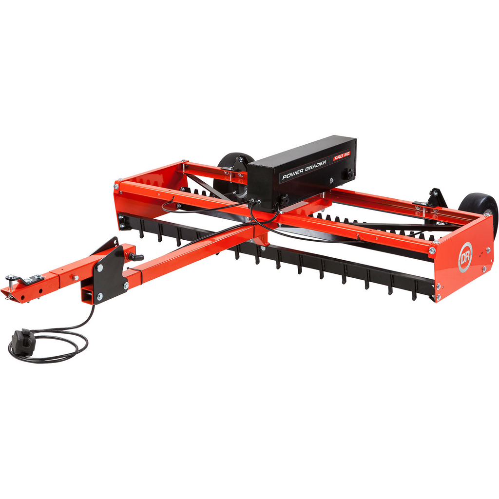 DR PRO 60 Power Grader - 60 in Width - Powered Remote Depth Control - Tow Behind ATV, UTV, or Garden Tractor - Road and Driveway Grader
