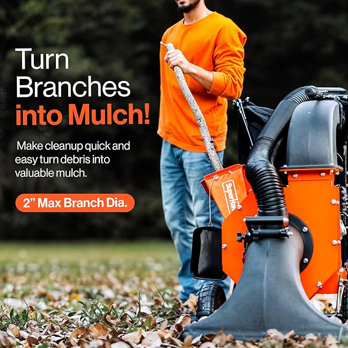 SuperHandy Leaf Vacuum & Wood Chipper - 7 HP 209cc Gas Engine