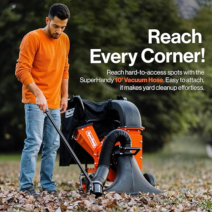 SuperHandy Leaf Vacuum & Wood Chipper - 7 HP 209cc Gas Engine