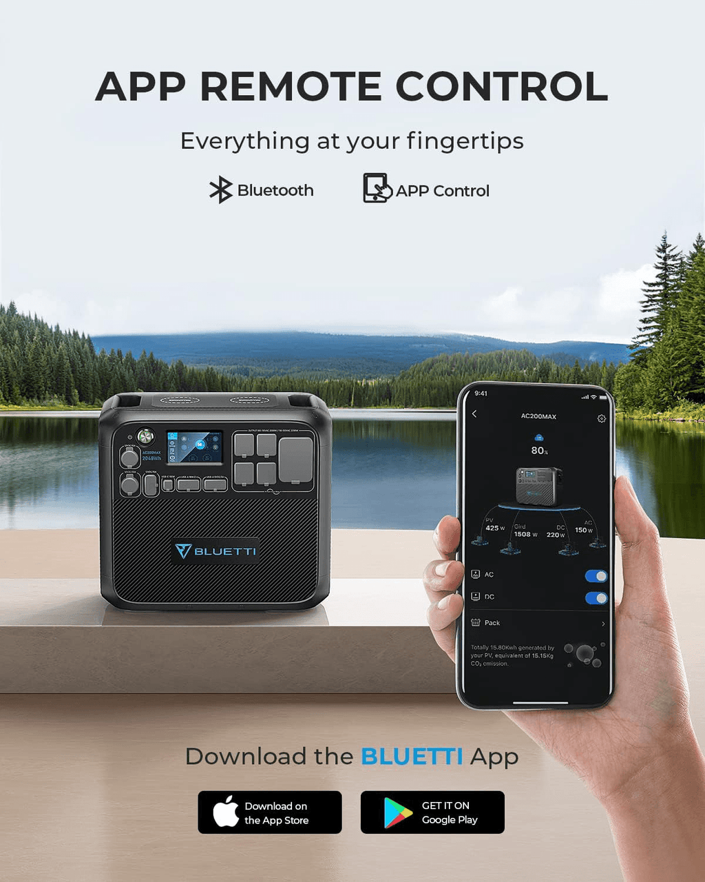 Bluetti Portable Generator 2200W AC200MAX solar generator