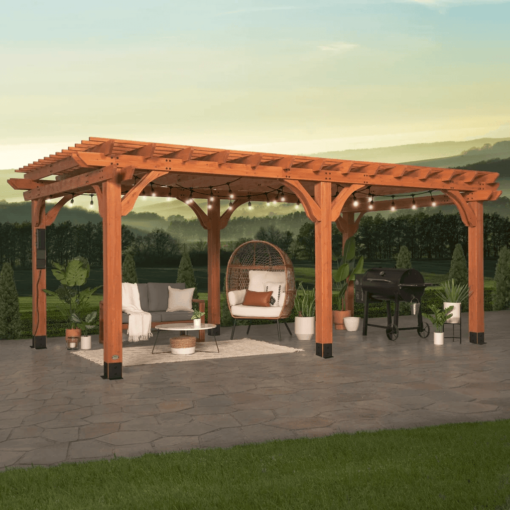Backyard Discovery Beaumont Pergola 20 ft x 12 ft Premium Cedar