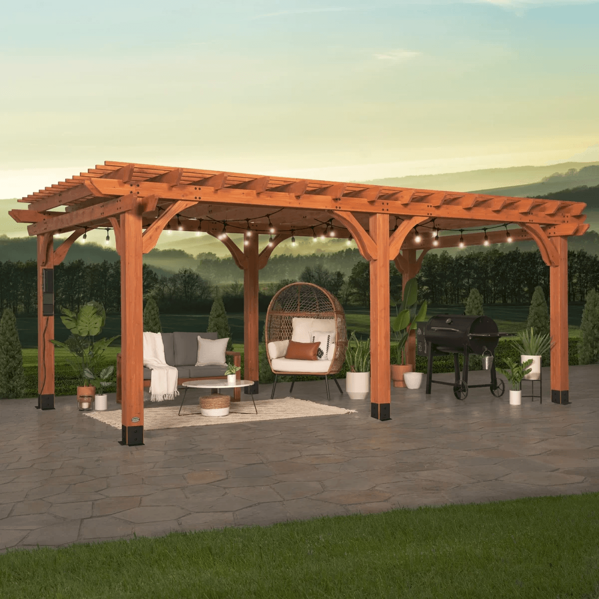 Backyard Discovery Beaumont Pergola 20 ft x 12 ft Premium Cedar