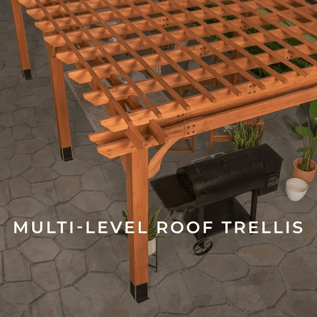 Backyard Discovery Beaumont Pergola 20 ft x 12 ft Premium Cedar