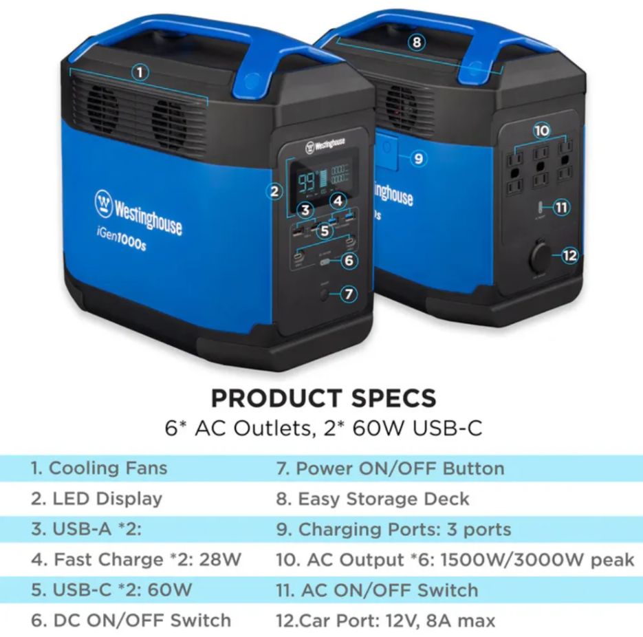 WestIinghouse iGEN1000S Portable Power Station