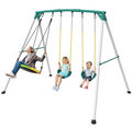 9.5 ft Heavy-Duty Outdoor Porch Swing Set - Play Equipment
