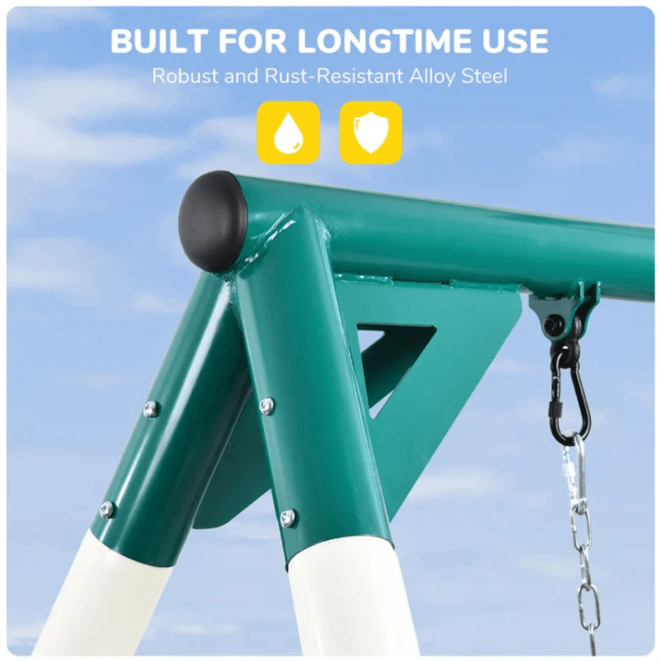 9.5 ft Heavy-Duty Outdoor Porch Swing Set - Play Equipment