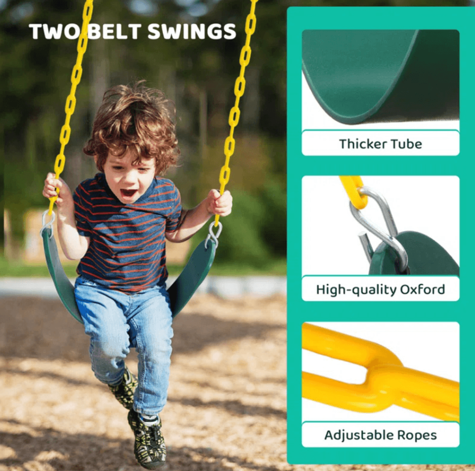 9.5 ft Heavy-Duty Outdoor Porch Swing Set - Play Equipment