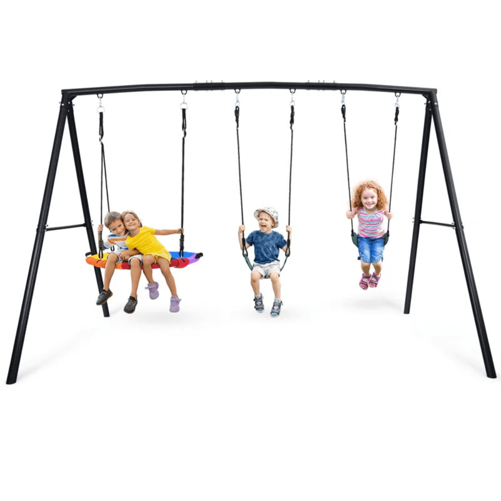 Klo Kick Metal Swing Set with 3 Swings - Play Equipment