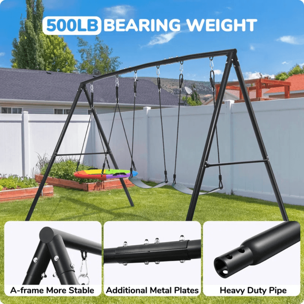 Klo Kick Metal Swing Set with 3 Swings - Play Equipment