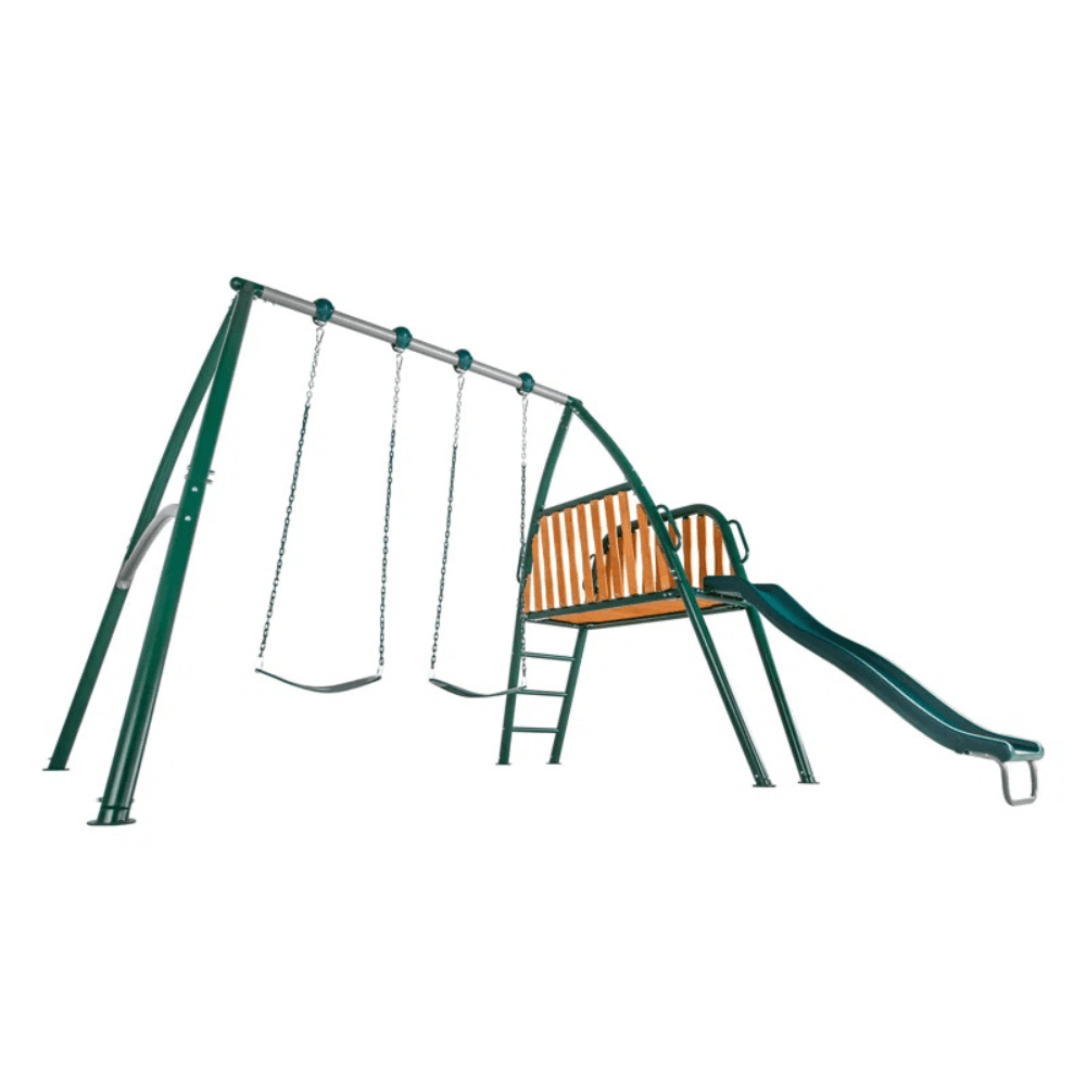 Sportspower Alta Oaks 10 ft Heavy Duty Swing Set with Lifetime Warranty on 6 ft Double Wall Slide