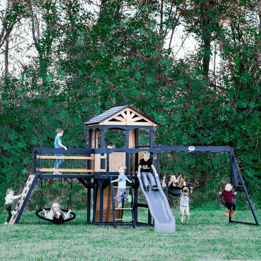 Timber Crossing Swing Set - Adventure Meets Stunning Design