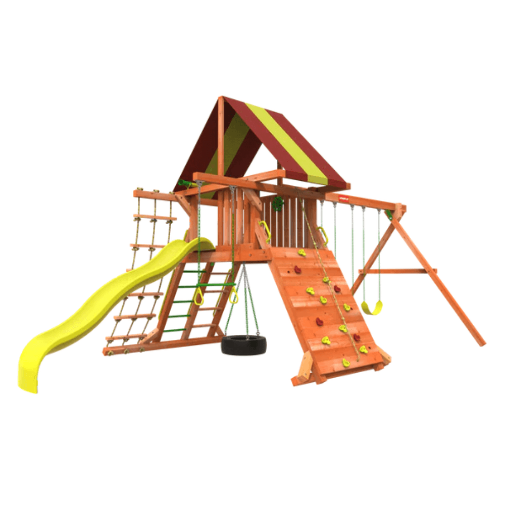 Woodplay Tiger Tower Combo A - Premium Wooden Swing Set for Endless Backyard Fun
