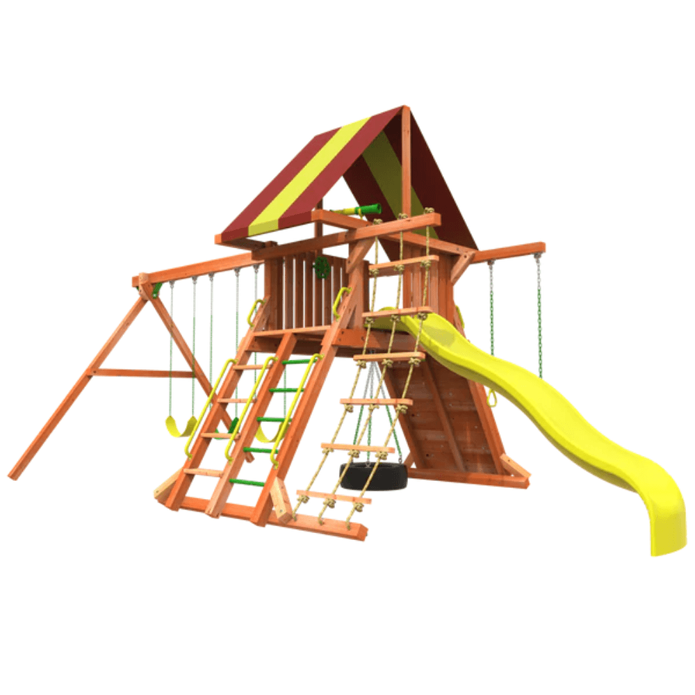 Woodplay Tiger Tower Combo A - Premium Wooden Swing Set for Endless Backyard Fun
